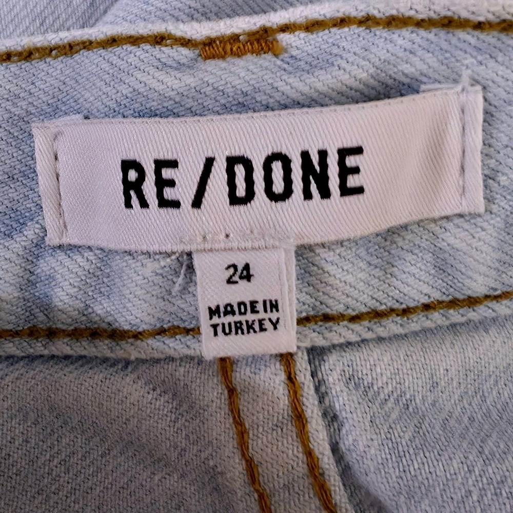 RE/DONE Originals 90s High Rise Loose Jeans Size 24 Bleach Destroy EUC - Picture 11 of 14